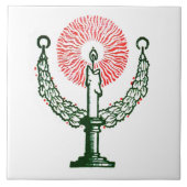 Traditionele kerstkaars tegeltje (Voorkant)