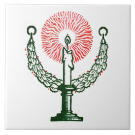 Traditionele kerstkaars tegeltje