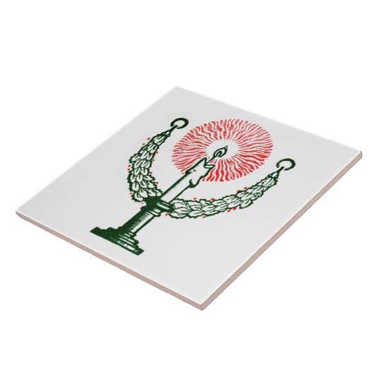 Traditionele kerstkaars tegeltje (Zijkant)