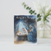 Traditionele kerstkaart 'Away in a Manger' (Staand voorkant)