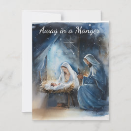 Traditionele kerstkaart 'Away in a Manger'