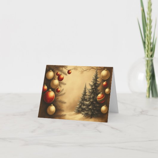 Traditionele kerstkaart bedankkaart (Voorkant)