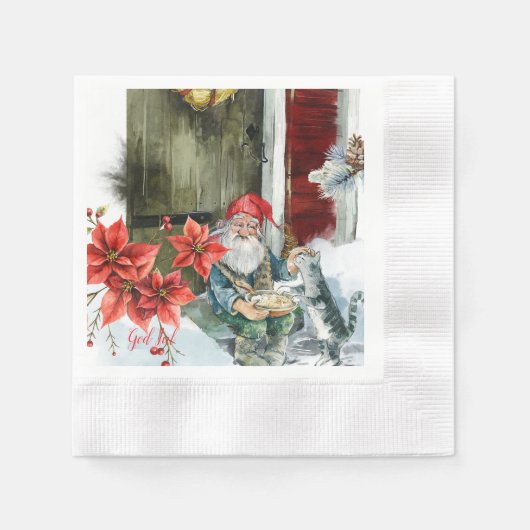 Traditionele kerstkaarten servet (Voorkant)