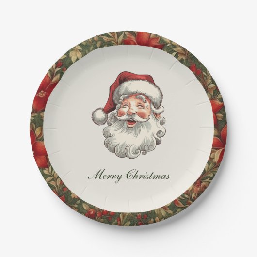 Traditionele  kerstkerst papieren bordje (Voorkant)