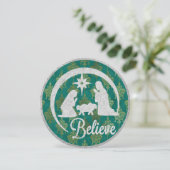 Traditionele kerstkerstflatKaart rond de negativit Feestdagenkaart (Staand voorkant)