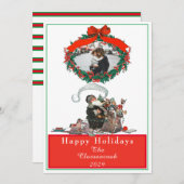 Traditionele  kerstkerstfoto feestdagenkaart (Voorkant / Achterkant)