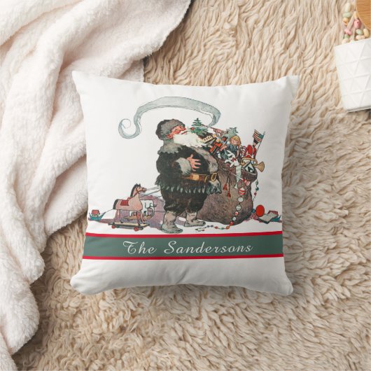 Traditionele  kerstkerstkerstman Naam B Kussen (Deken)