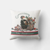 Traditionele  kerstkerstkerstman Naam B Kussen (Achterkant)