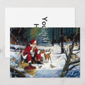 Traditionele kerstkerstman in het park feestdagenkaart (Voorkant / Achterkant)