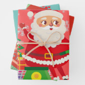 Traditionele  kerstklei en rode vrachtwagen schatt inpakpapier vel (In situ)