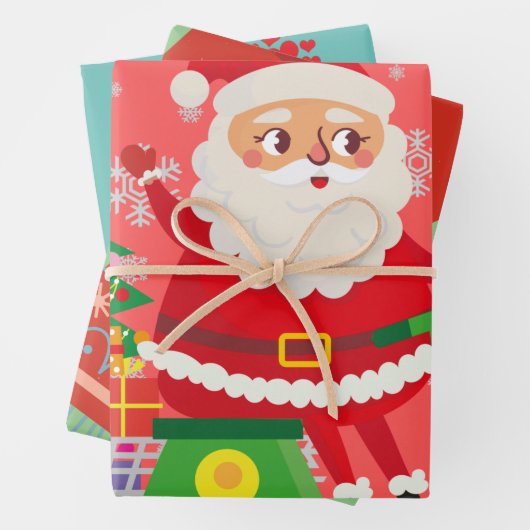 Traditionele  kerstklei en rode vrachtwagen schatt inpakpapier vel (In situ)