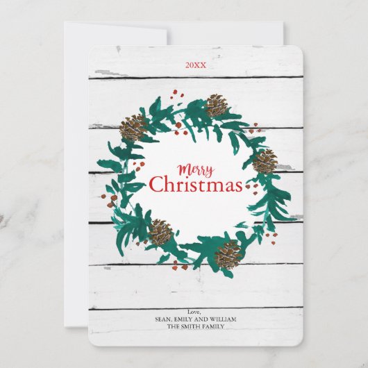 Traditionele Kerstkrans met Pinecones Kaart (Voorkant)