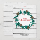 Traditionele Kerstkrans met Pinecones Kaart (Voorkant / Achterkant)