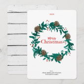 Traditionele Kerstkrans met Pinecones Kaart (Voorkant / Achterkant)
