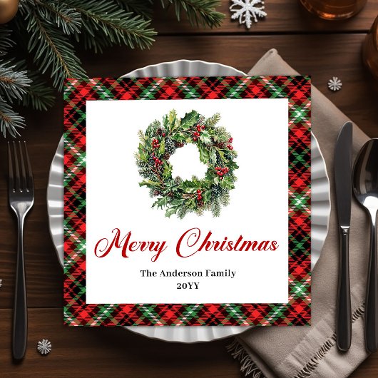 Traditionele Kerstkrans Rood Groen Servetten