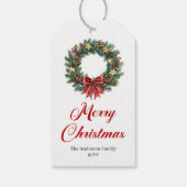 Traditionele Kerstkrans Vakantietags Cadeaulabel (Achterkant)