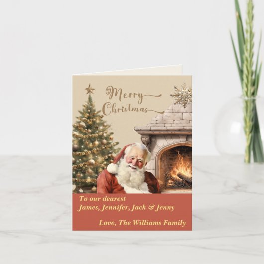 Traditionele Kerstman bewerkbaar Kaart (Voorkant)