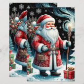 Traditionele Kerstman in Festief Winterlandschap Briefpapier (Voorkant / Achterkant)