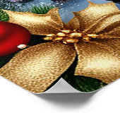 Traditionele Kerstman in Winter Wonderland Poster (Hoek)