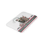 Traditionele kerstman  kerstnaam badmat (Gekanteld)