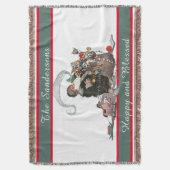 Traditionele kerstman kerstnaam deken (Voorkant Verticaal)