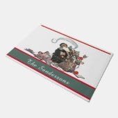 Traditionele kerstman kerstnaam deurmat (Schuin)