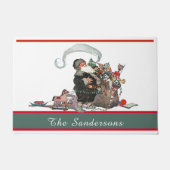 Traditionele kerstman kerstnaam deurmat (Voorkant)