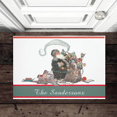 Traditionele kerstman  kerstnaam deurmat