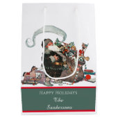 Traditionele kerstman  kerstnaam medium cadeauzakje (Achterkant)