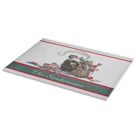 Traditionele kerstman  kerstnaam snijplank (Hoek)