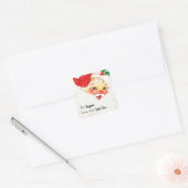 Traditionele Kerstman Kinderen Kerstcadeau Vierkante Sticker (Envelop)