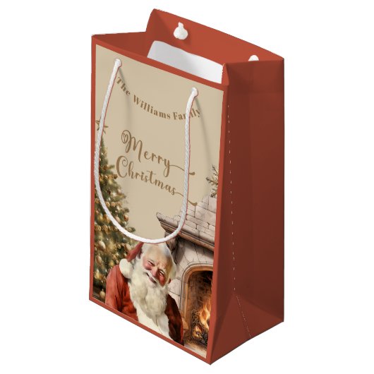 Traditionele Kerstman Klein Cadeauzakje (Voorkant Gekanteld)