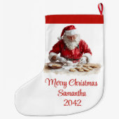 Traditionele Kerstman Knus Rode Witte Sock Grote Kerstsok (Achterkant)