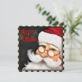 Traditionele Kerstman Prettig Kerstfeest Feestdagenkaart (Staand voorkant)