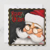 Traditionele Kerstman Prettig Kerstfeest Vakantie Feestdagenkaart (Voorkant)