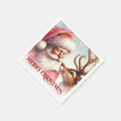 Traditionele Kerstman Rudolph Kerstfeest Set Servet (Hoek)
