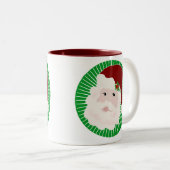 Traditionele kerstman tweekleurige koffiemok (Voorkant rechts)