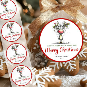 Traditionele Kerstman Vintage Kerst Sticker