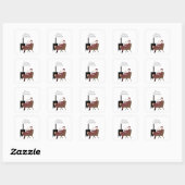 Traditionele Kerstman voor de Haard Vierkante Sticker (Vel)