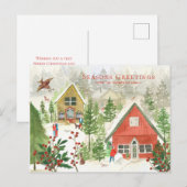 Traditionele Kerstmis Bos Schilderij Vakantie Briefkaart (Voorkant / Achterkant)