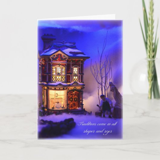 Traditionele Kerstmis Feestdagen Kaart (Voorkant)