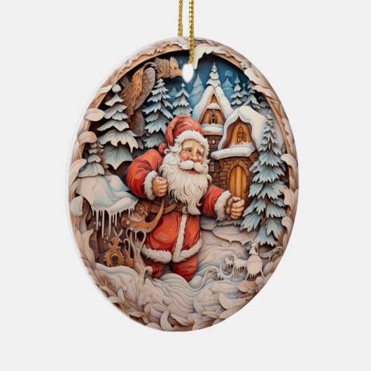 TRADITIONELE KERSTMIS KERSTMAN KERAMISCH ORNAMENT (Rechts)