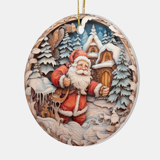 TRADITIONELE KERSTMIS KERSTMAN KERAMISCH ORNAMENT (Links)