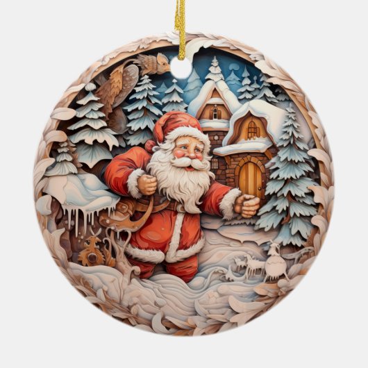 TRADITIONELE KERSTMIS KERSTMAN KERAMISCH ORNAMENT (Achterkant)