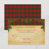 Traditionele Kerstmis Tartan Plaid Trouw RSVP (Voorkant / Achterkant)