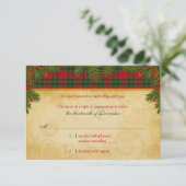 Traditionele Kerstmis Tartan Plaid Trouw RSVP Kaartje (Staand voorkant)