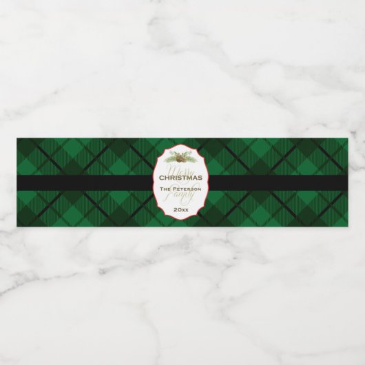 Traditionele kerstmis waterfles etiket (Enkel label)