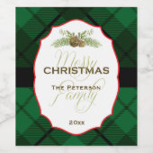 Traditionele kerstmis wijn etiket (Enkel label)