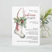 Traditionele Kerstmuts KERSTPARTY Kaart (Staand voorkant)
