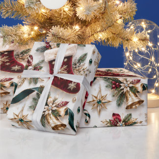 Traditionele Kerstmutsen Lint Cadeaupapier